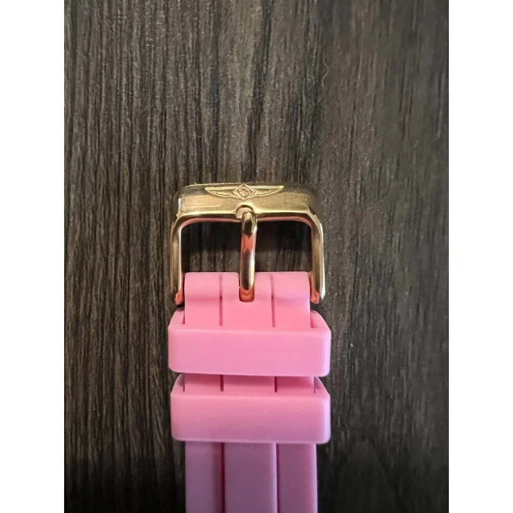 Invicta Womens Pink Silicone Strap Chronograph Watch With Gold-Tone Stainless